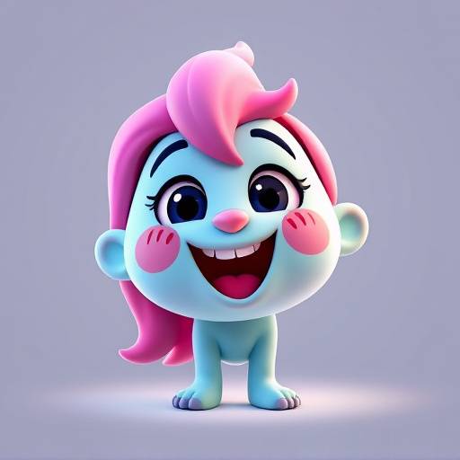 Icono de personaje animado representando servicios de animación